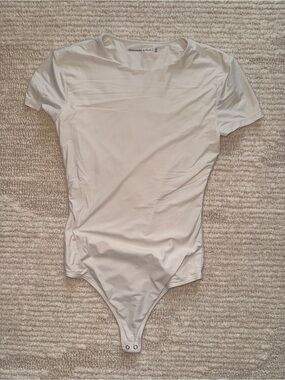 Abercrombie & Fitch Ivory Crew Neck Bodysuit